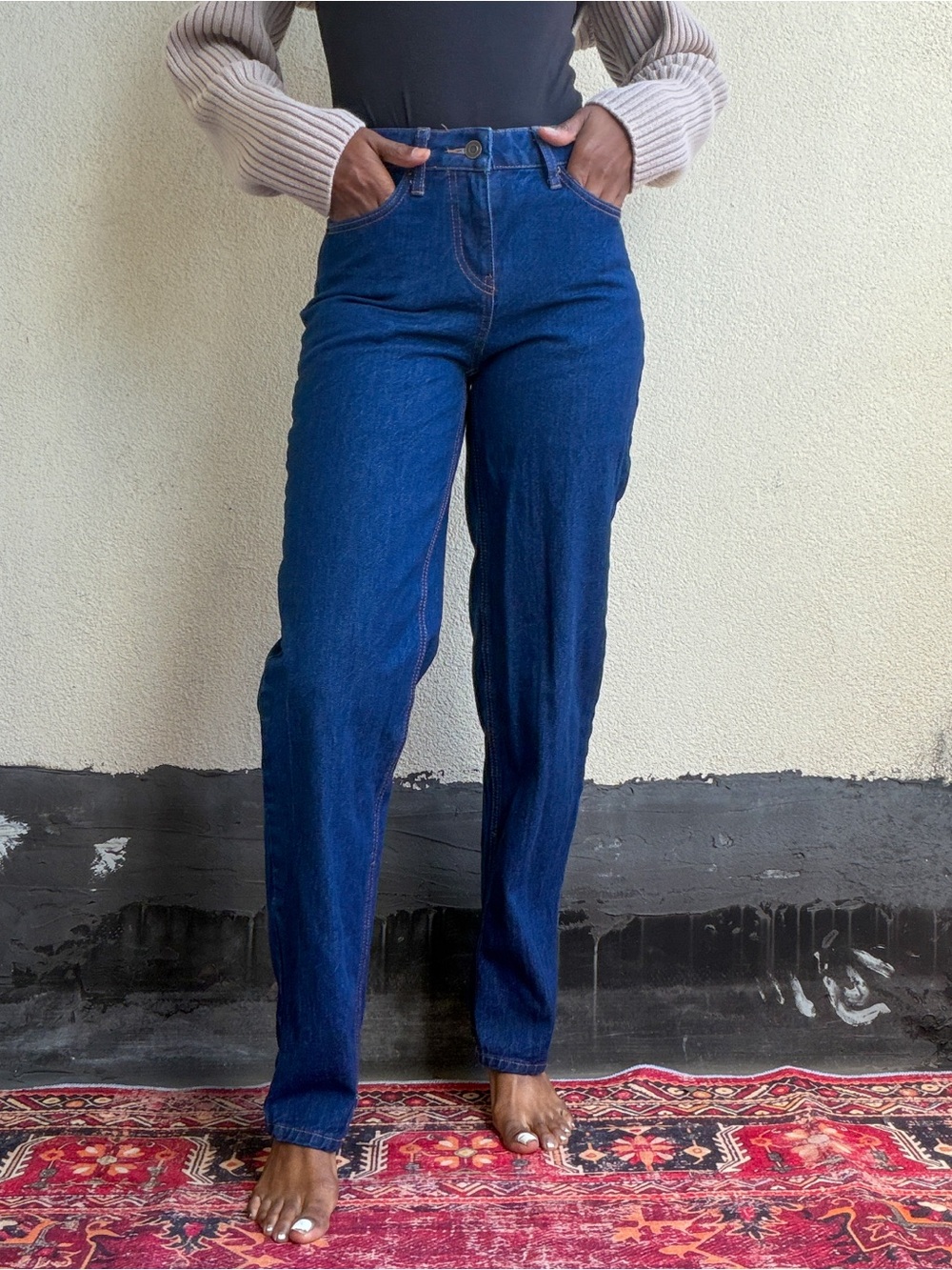 kate spade Dark Blue High-Rise Straight Jeans